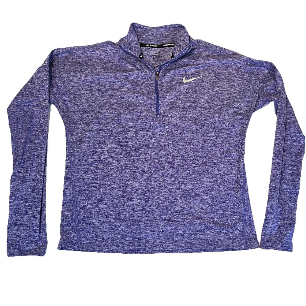 Nike Dri-FIT Women’s Small Purple 1/4 Zip Running Pullover Thumbholes Reflective